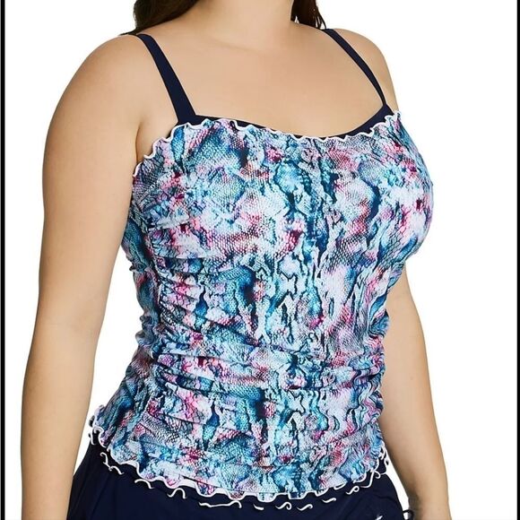Profile by Gottex Snake Charm Multi Underwire D-E Cup Tankini Top Size 3… - Picture 13 of 16